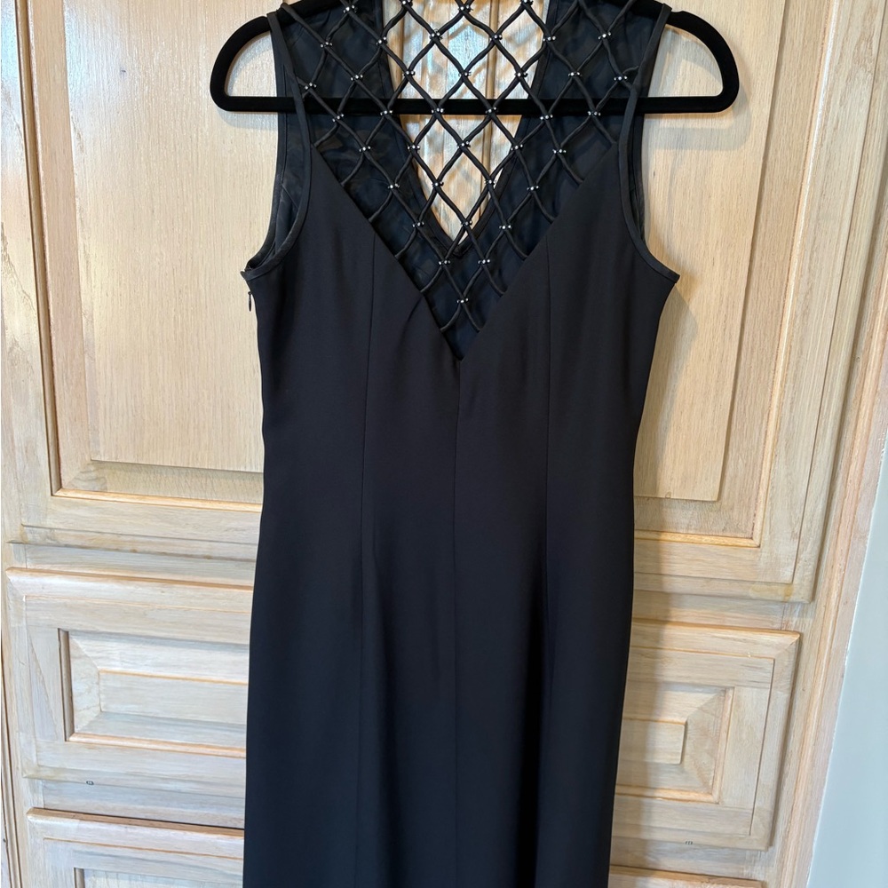 Vintage Liz Claiborne Black Dress with Lattice Back - Picture 3 of 3